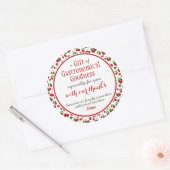 Rote Kirschen "ein Geschenk der Gastronomischen Gü Runder Aufkleber (Umschlag)