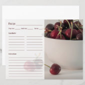 Rote Kirschen Früchte Essen Foto Mit Rezept Vorlag (Vorne/Hinten)