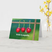 Rote Kirschen Früchte Foto Beileid Karte (Gelbe Blume)