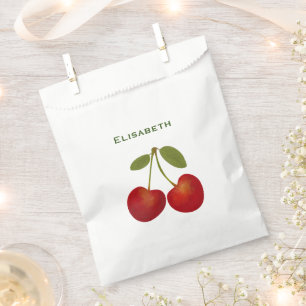 Rote Kirschen Früchte personalisieren Name   Geschenktütchen