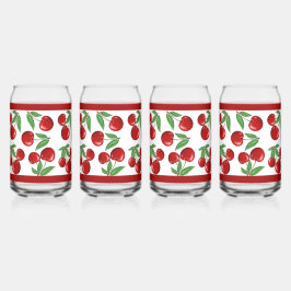 Rote Kirschen Früchte überall im Muster Dosenglas