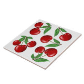 Rote Kirschen Fruchtmuster Fliese (Seite)