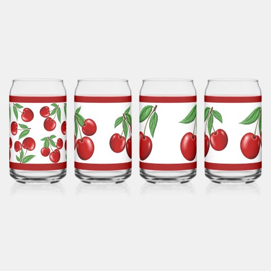 Rote Kirschen Fruchtsortiertes Set aus Glas (Rechts)