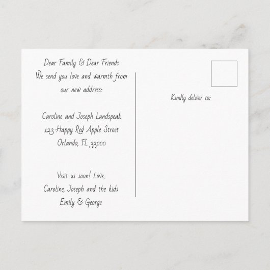 Rote Kirschen für neue Zuhause Ankündigungspostkarte (Rückseite)