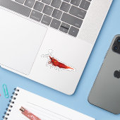 Rote Kirschen-Garnele RCS Aufkleber (Laptop mit iPhone)