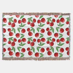 Rote Kirschen Grafik All-Over-Muster Decke