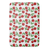Rote Kirschen Grafik über das gesamte Muster Badematte (Vorderseite Vertikal)