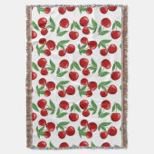 Rote Kirschen Grafik über das gesamte Muster Decke (Vorderseite Vertikal)
