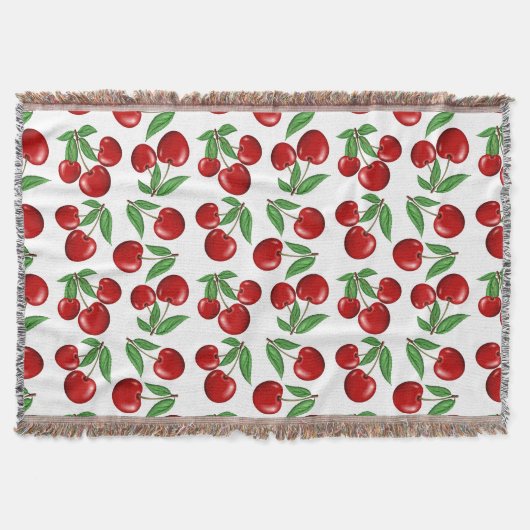 Rote Kirschen Grafik über das gesamte Muster Decke (Vorderseite)