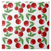 Rote Kirschen Grafik über das gesamte Muster Fliese (Vorderseite)