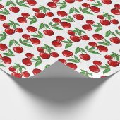Rote Kirschen Grafik über das gesamte Muster Geschenkpapier (Ecke)