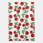 Rote Kirschen Grafik über das gesamte Muster Geschirrtuch (Vertikal)