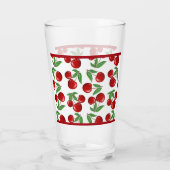 Rote Kirschen Grafik über das gesamte Muster Glas (Rückseite)