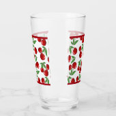 Rote Kirschen Grafik über das gesamte Muster Glas (Links)