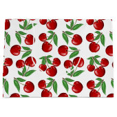 Rote Kirschen Grafik über das gesamte Muster Große Geschenktüte (Vorderseite)