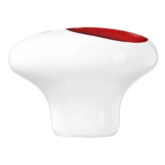 Rote Kirschen Grafik über das gesamte Muster Keramikknauf (Seitenansicht)