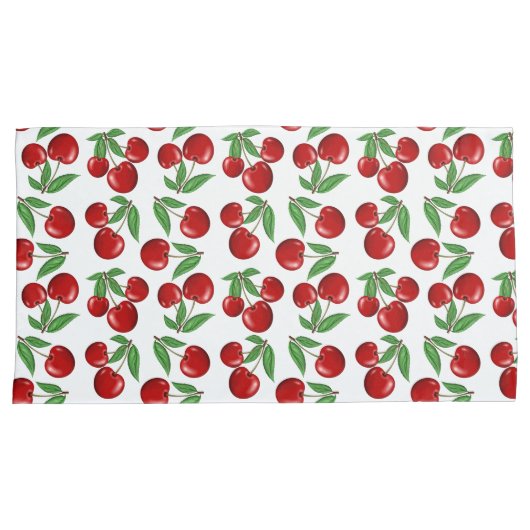 Rote Kirschen Grafik über das gesamte Muster Kissenbezug (Vorderseite-Rechts)