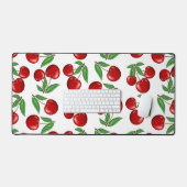 Rote Kirschen Grafik über das gesamte Muster Schreibtischunterlage (Tastatur & Maus)