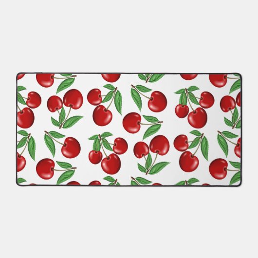 Rote Kirschen Grafik über das gesamte Muster Schreibtischunterlage (Vorderseite)