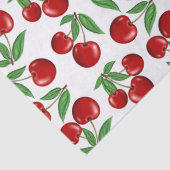 Rote Kirschen Grafik über das gesamte Muster Seidenpapier (Detail)