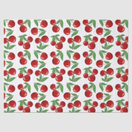 Rote Kirschen Grafik über das gesamte Muster Seidenpapier