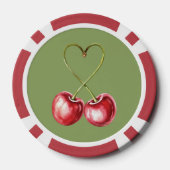 Rote Kirschen Grüne Blätter Pokerchips (Rückseite)
