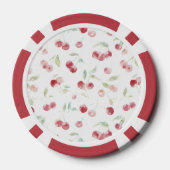 Rote Kirschen Grüne Blätter Pokerchips (Rückseite)