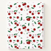 Rote Kirschen Grünpflanzen & Kirschblüten Rezept Notizblock (Rückseite)