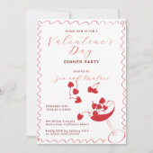 Rote Kirschen im Martini – Valentinstagsparty Einladung (Vorderseite)