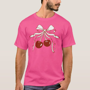 Rote Kirschen mit Glitzern und Bow. T-Shirt