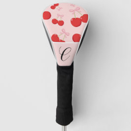 Rote Kirschen mit rosa Bow Coquette Hütte Chic Golf Headcover