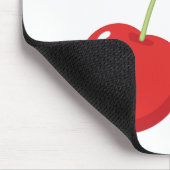 Rote Kirschen mit rosa Bow Coquette Hütte Chic Mousepad (Ecke)
