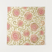 Rote Kirschen mit rosa Bow Coquette Hütte Chic Wandteppich (Vorderseite (Horizontal))