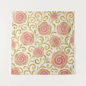 Rote Kirschen mit rosa Bow Coquette Hütte Chic Wandteppich (Vorderseite)