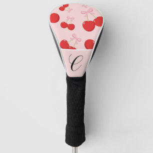 Rote Kirschen mit rosa Schleife Coquette Cottage C Golf Headcover