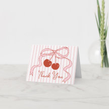 Rote Kirschen mit Schleife, klassiger rosa Streife