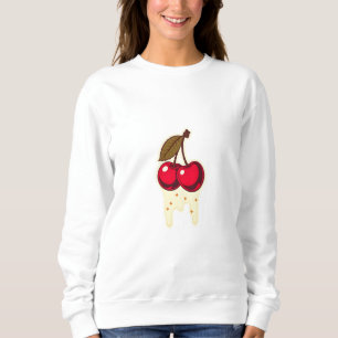 Rote Kirschen mit treibender Creme Grafik Sweatshirt