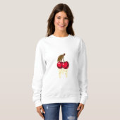 Rote Kirschen mit treibender Creme Grafik Sweatshirt (Vorne ganz)