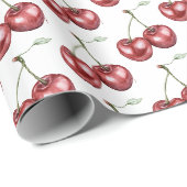 Rote Kirschen Obst Geburtstag Geschenkpapier (Rolleneckpunkt)