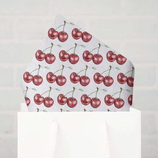 Rote Kirschen Obst Geburtstag Seidenpapier (Geschenktüte)