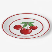 Rote Kirschen Papierplatten Pappteller (Schrägansicht)