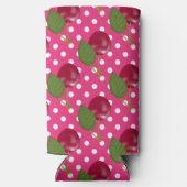 Rote Kirschen Rosa mit weißen Polka Dosen Niedlich Selters Dosenkühler (Rückseite)