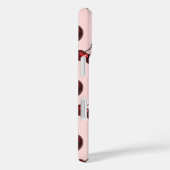 Rote Kirschen Rosa Retro Case-Mate iPhone Hülle (Rückseite / Rechts)