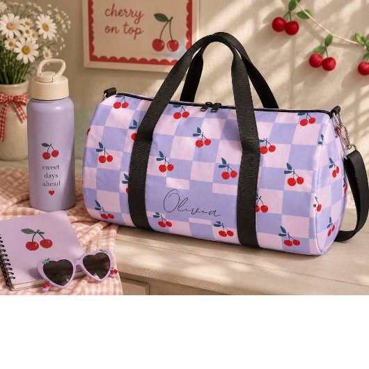 Rote Kirschen, süß Duffle Bag