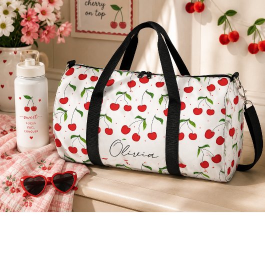Rote Kirschen, süß Duffle Bag