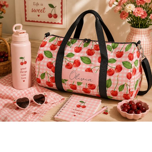 Rote Kirschen, süß Duffle Bag