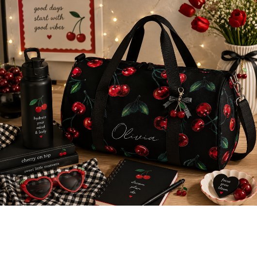 Rote Kirschen, süß Duffle Bag
