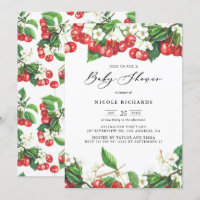 Rote Kirschen Wasserfarbe Garland Babydusche