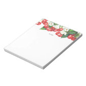 Rote Kirschen Wasserfarben Branchen Garland Notizblock (Rotiert)