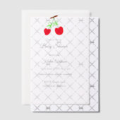 Rote Kirschenbrust mit QR Babydusche Pergament Einladungen (Versetzt (Einladung))